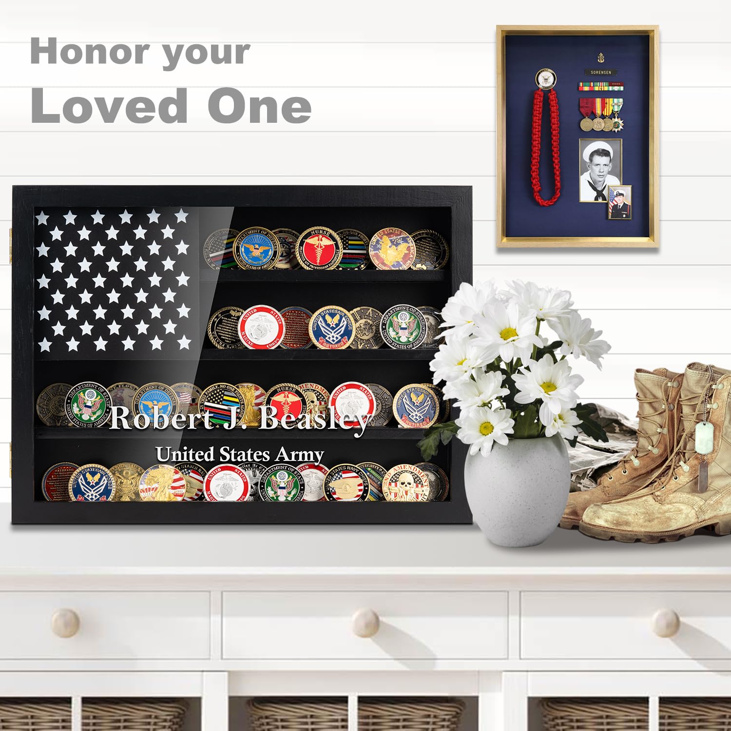 Amazon.com: Personalized Challenge Coin Display Case 11x15 Inch